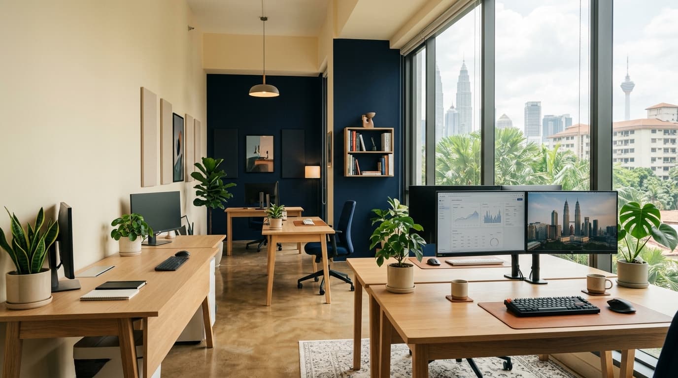 The Neighbour Tech studio on Jalan Perak, Kuala Lumpur, quiet and ordered